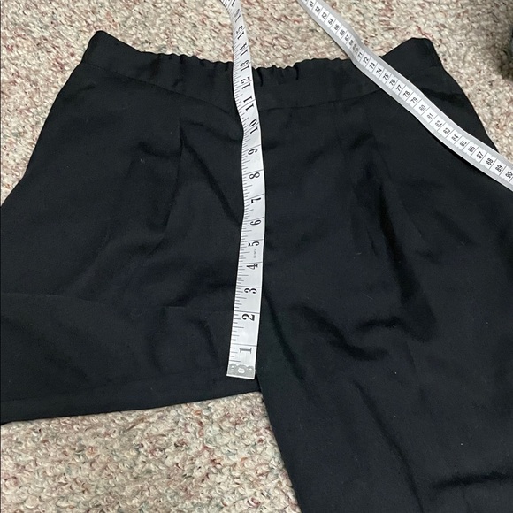 Vintage 90s pleated ultra high waist wide cropped leg Black Pants - Picture 5 of 9